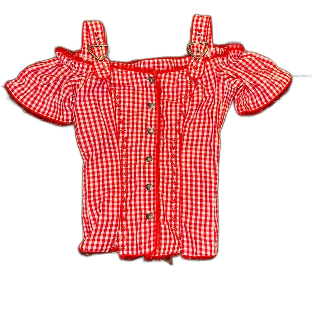 Red Gingham Dirndl Blouse